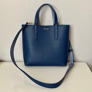 Bally, Blue Leather Tote Bag